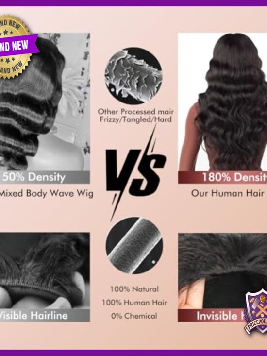 16 Inch Human Hair Half Wig Glueless 3-in-1 Drawstring Seamless Flip Over